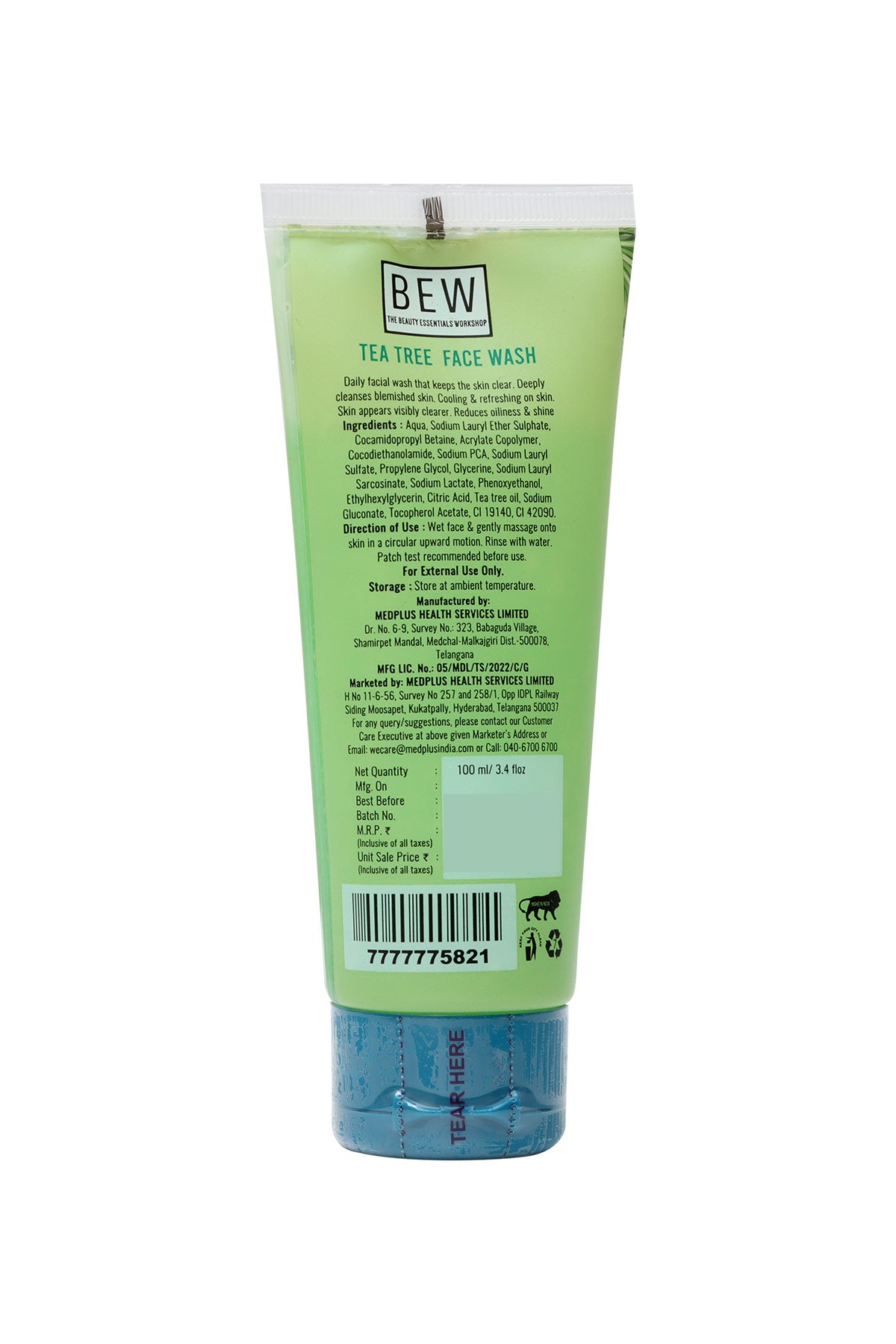 Bew Tea Tree Face Wash (100ml)