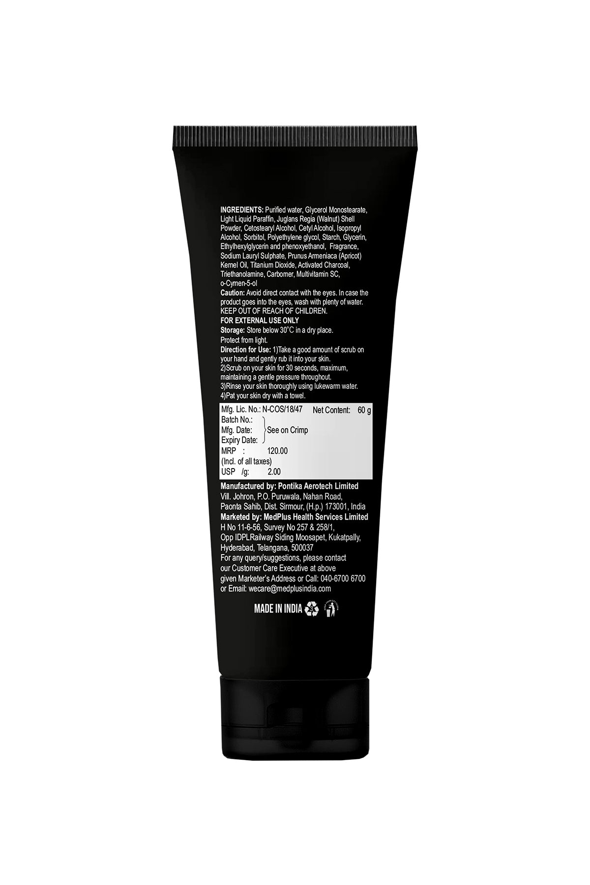 East 57th Charcoal Face Scrub (60gm)