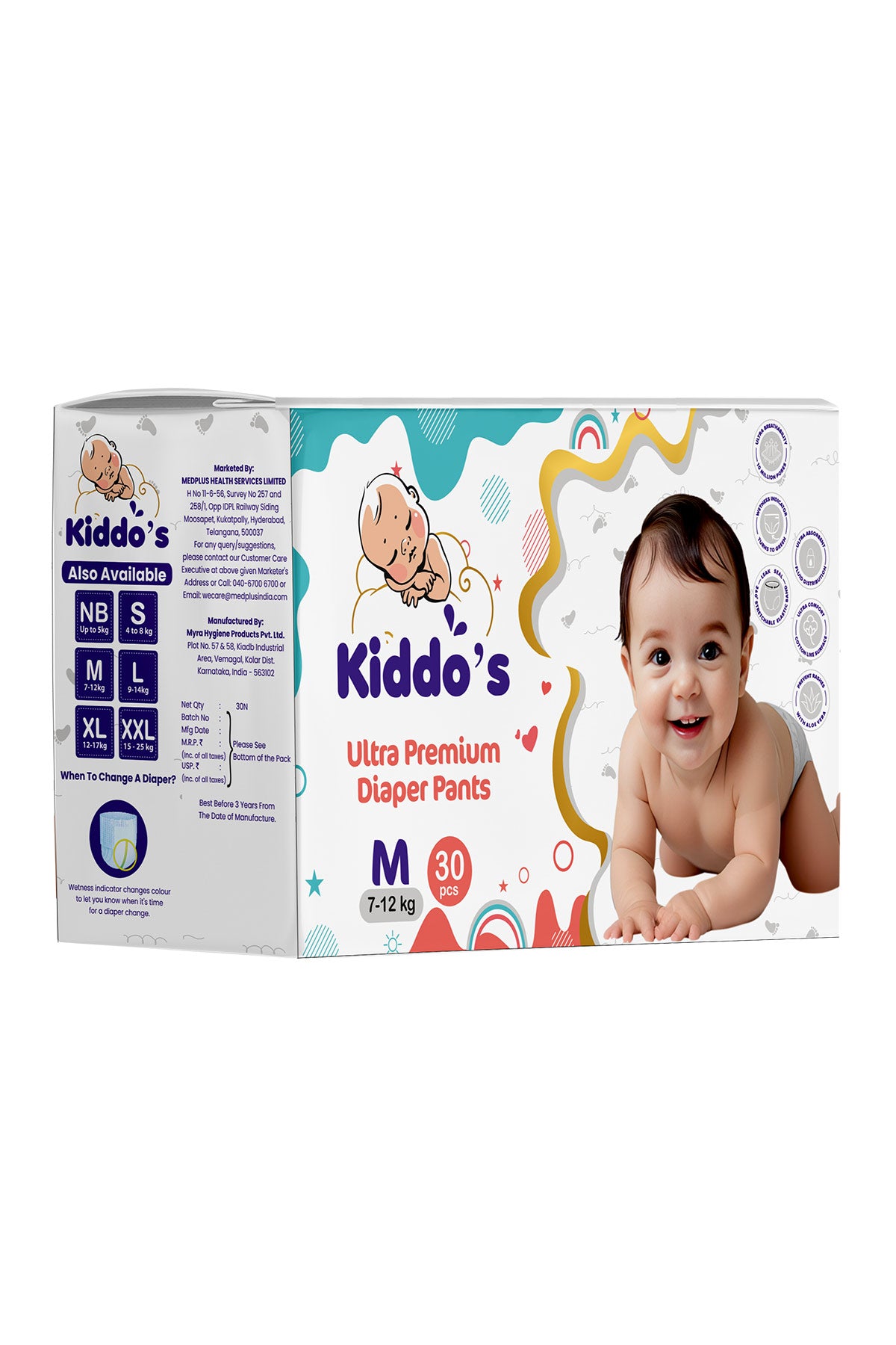Kiddos Ultra Premium Baby Diaper Pants M 30s
