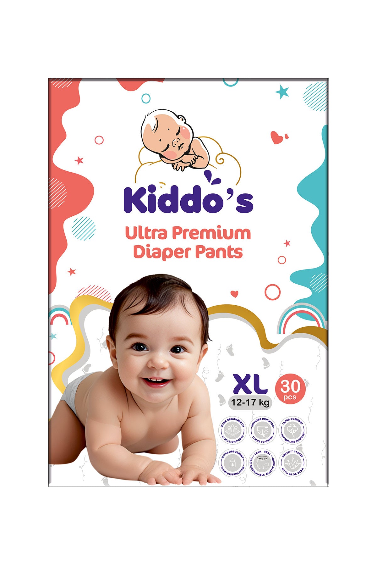 Kiddos Ultra Premium Baby Diaper Pants XL 30s