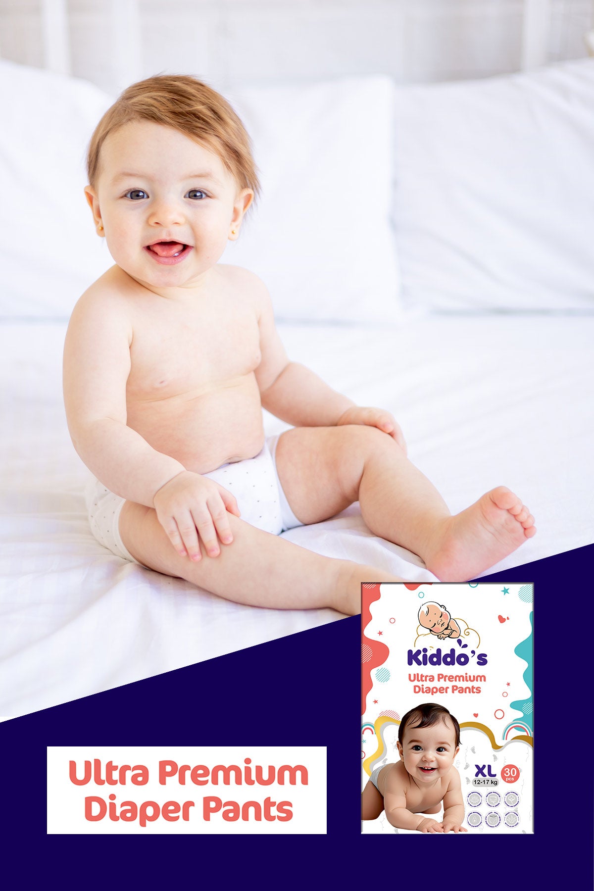 Kiddos Ultra Premium Baby Diaper Pants XL 30s