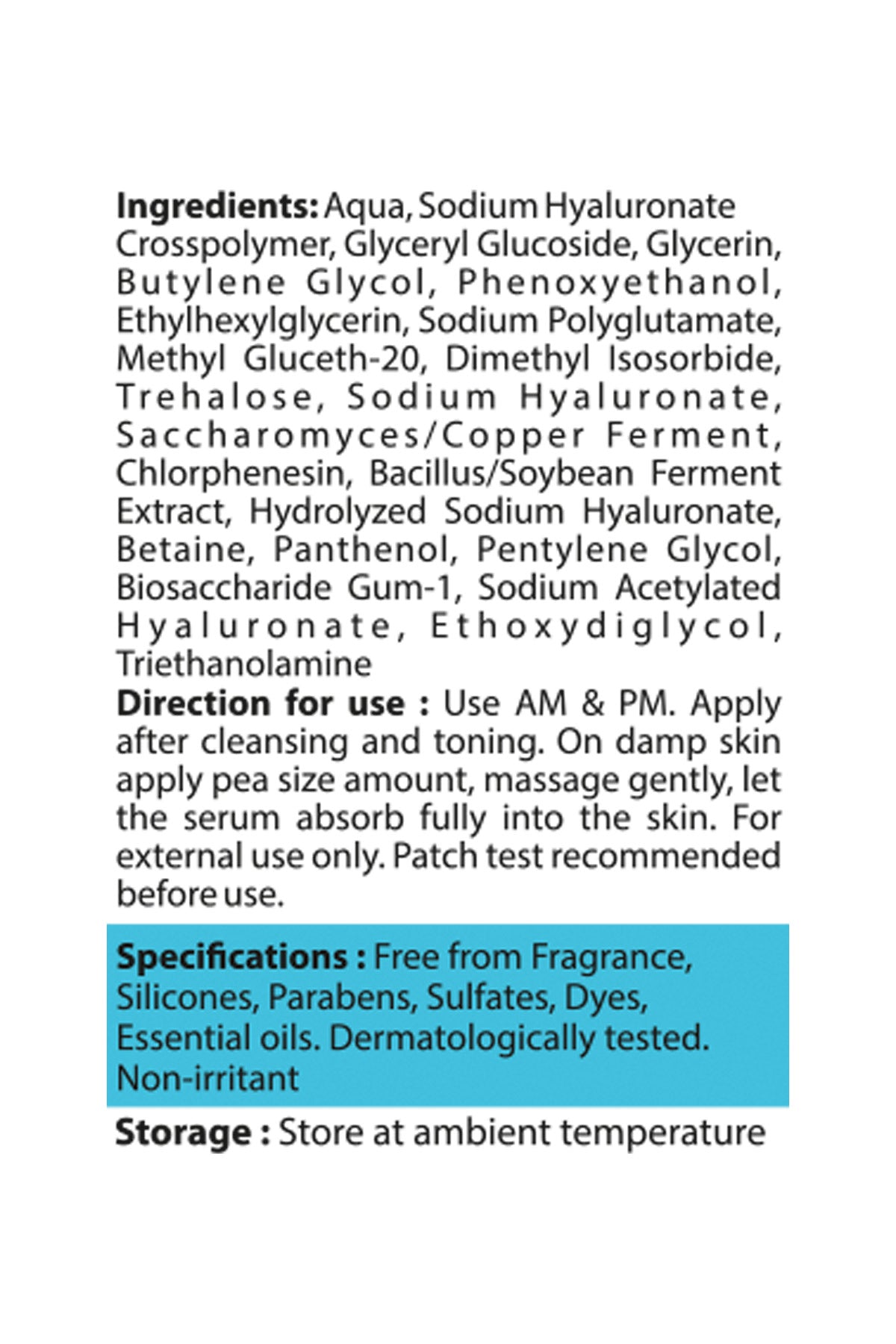 Liquid Lift Hyaluronic Acid + 2% PGA Face Serum (30ml)