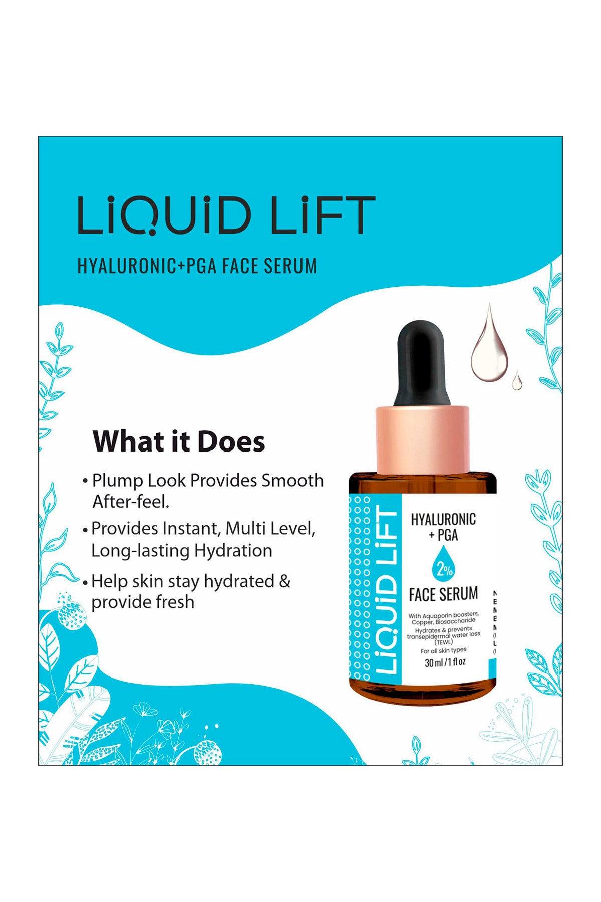 Liquid Lift Hyaluronic Acid + 2% PGA Face Serum (30ml)