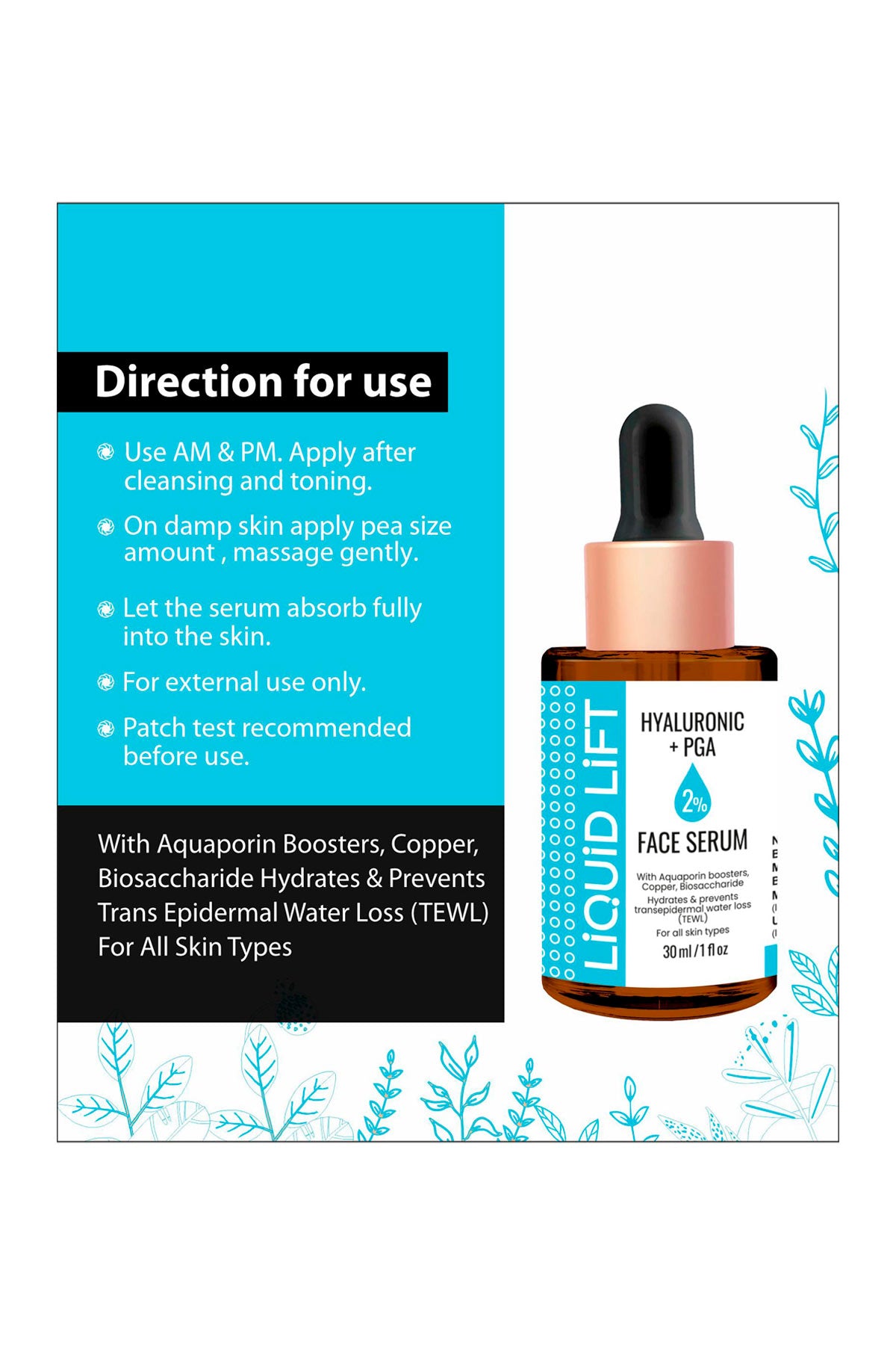 Liquid Lift Hyaluronic Acid + 2% PGA Face Serum (30ml)