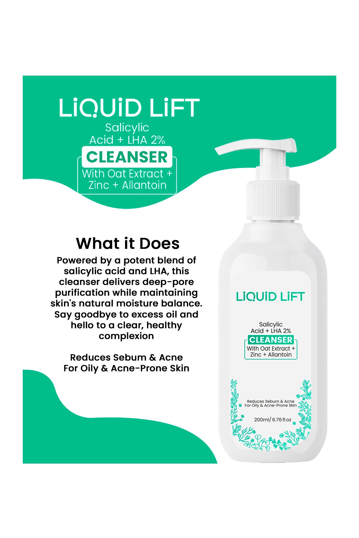 Liquid Lift Salicylic Acid + LHA 2% Cleanser (200ml)