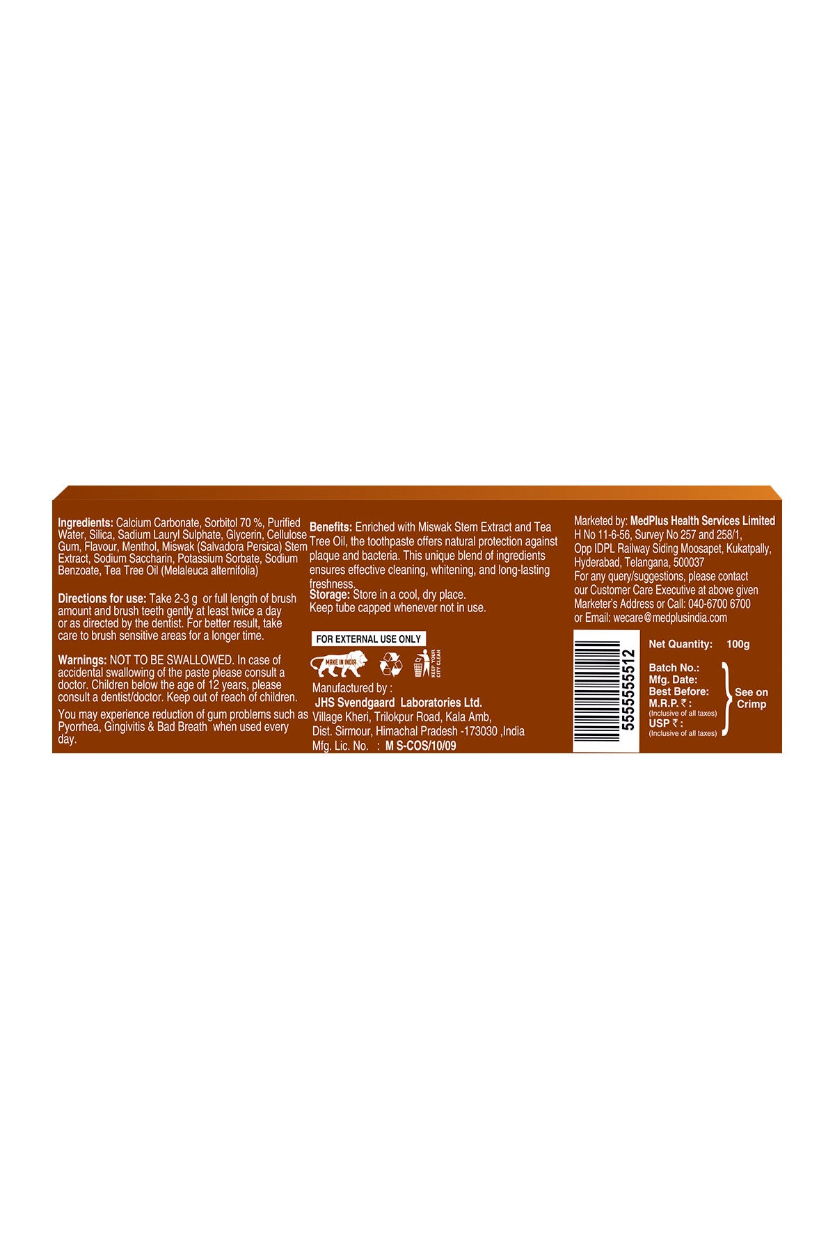 Swirls Herbal Shield Toothpaste (100gm)