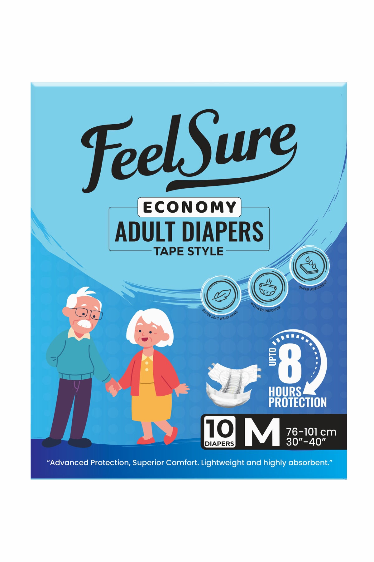 Feelsure Economy Diapers Tape Type M 10s
