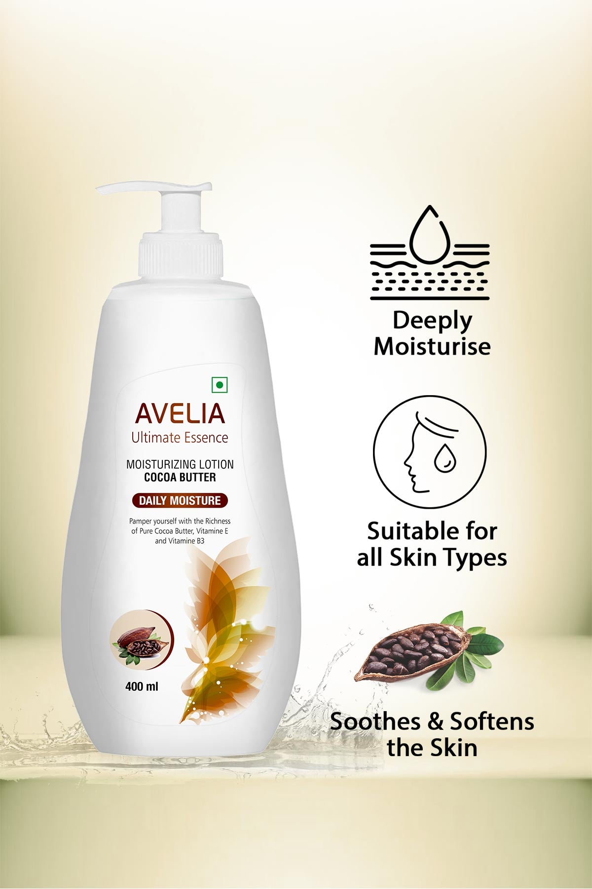 Avelia Cocoa Butter Moisturizing Lotion (400ml)