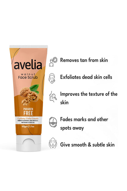 Avelia Walnut Face Scrub (50gm)