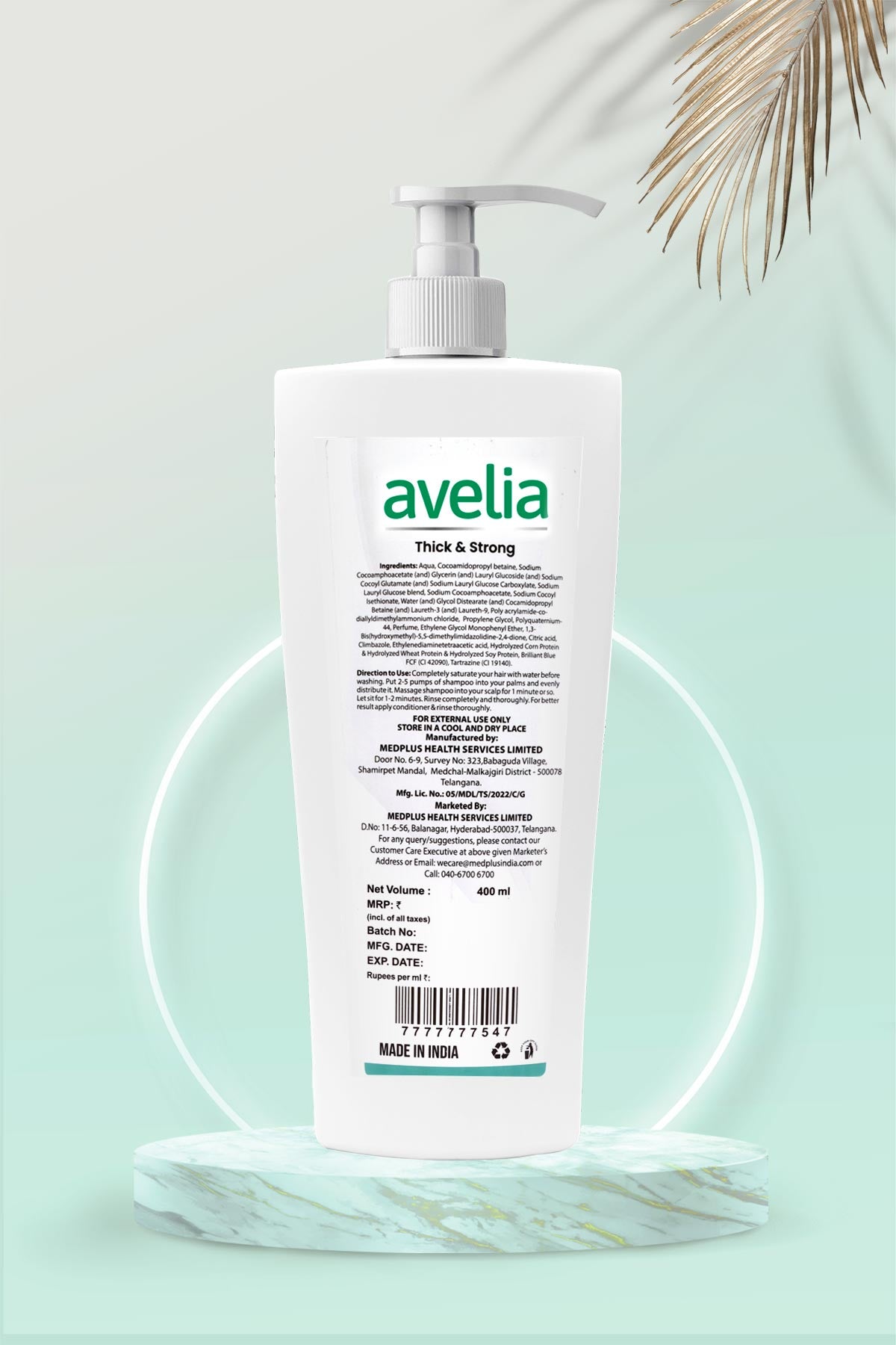 Avelia Sulphate Free Thick and Strong Shampoo (400ml)