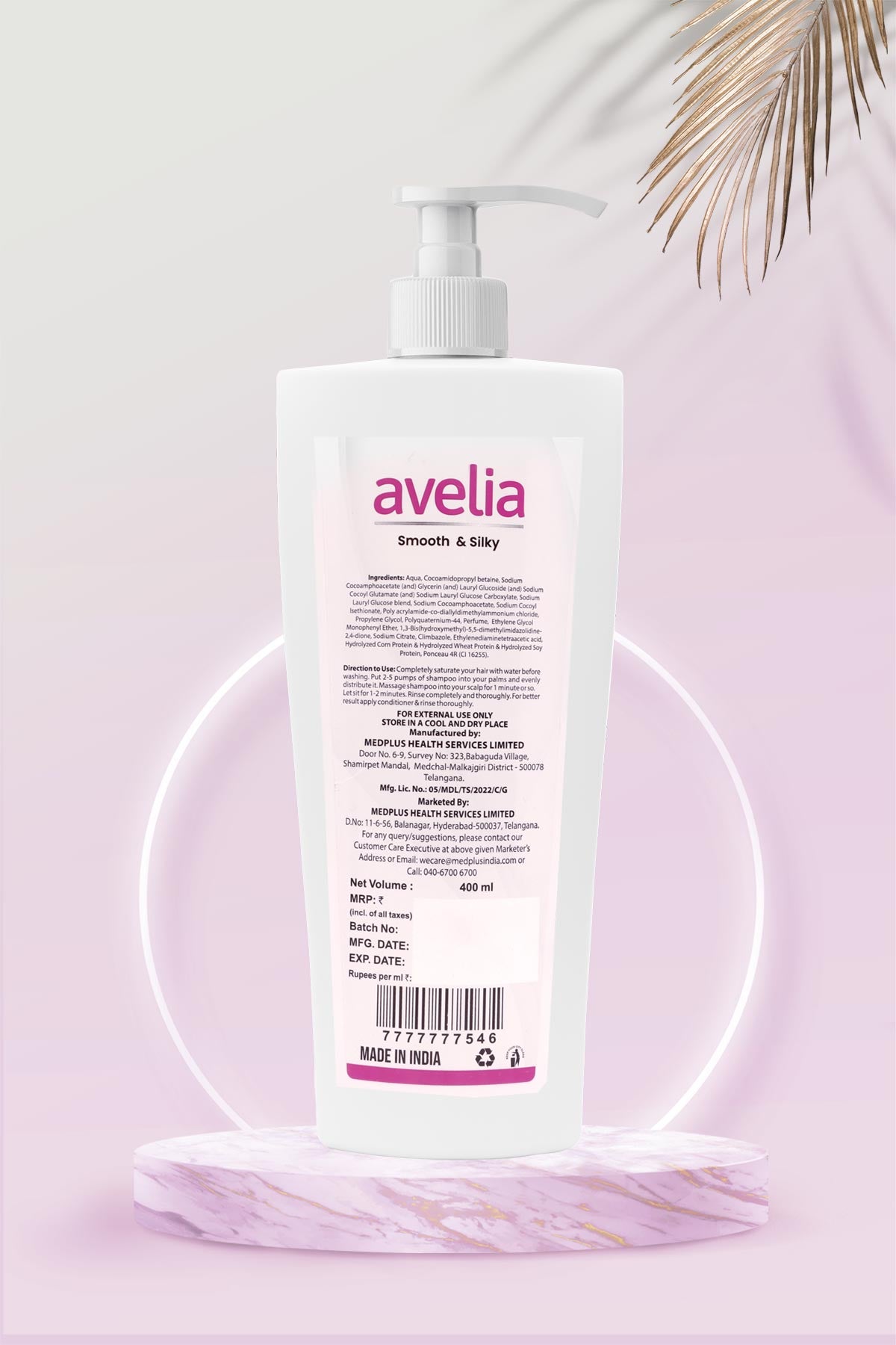 Avelia Sulphate Free Smooth and Silky Shampoo (400ml)