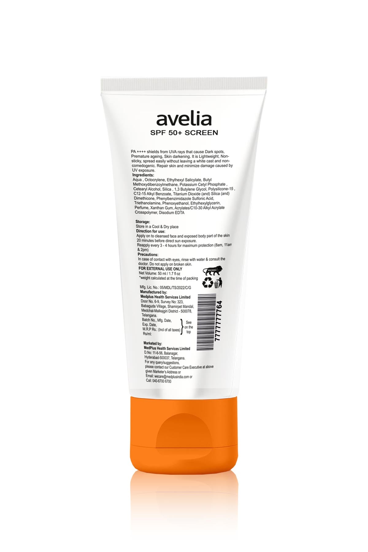 Avelia Sunscreen SPF 50+ Lotion (50ml)