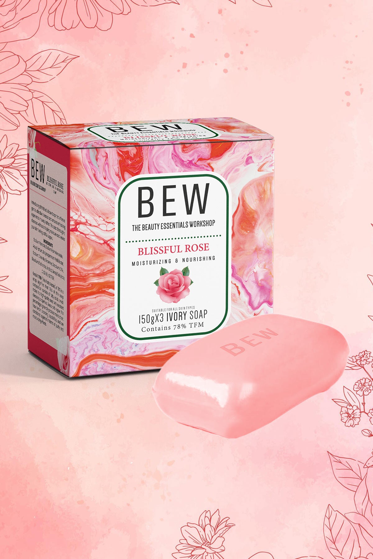 Bew Blissful Rose Soap (3x150gm)