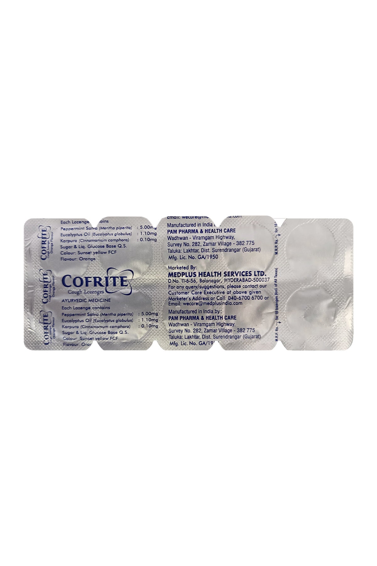 Cofrite Orange Lozenges (Strip of 10)