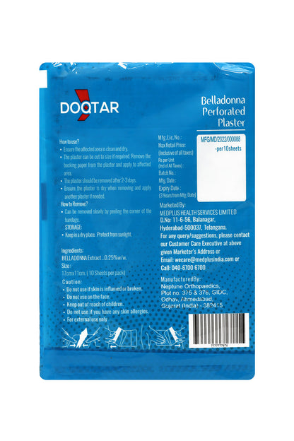 Doqtar Belladona Perforated Plaster