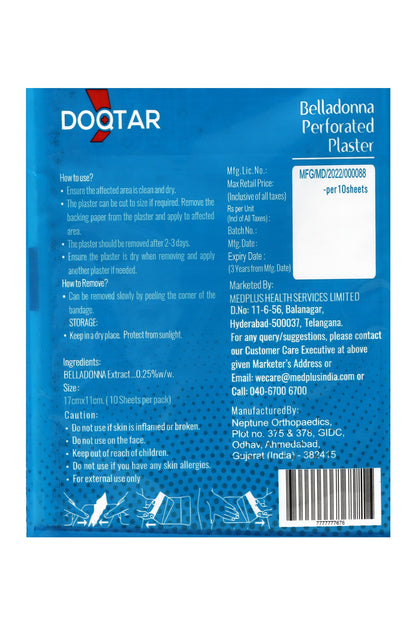 Doqtar Belladona Perforated Plaster