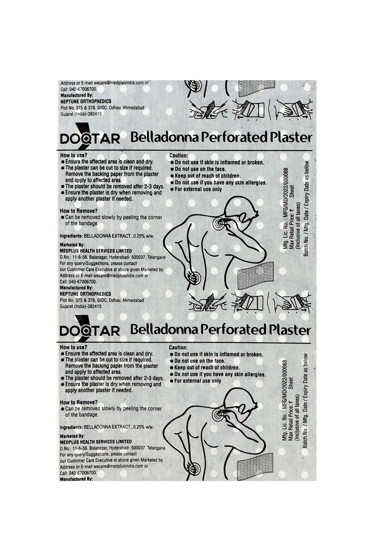 Doqtar Belladona Perforated Plaster