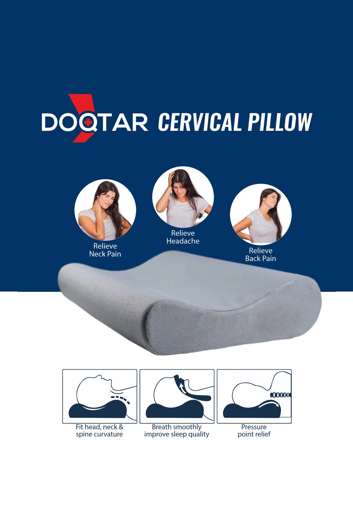 Doqtar Contoured Cervical Pillow Universal Size