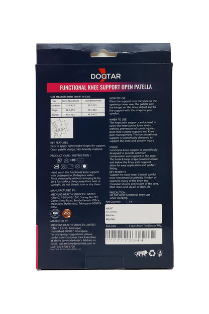 Doqtar Functional Knee Cap Support Grey XL