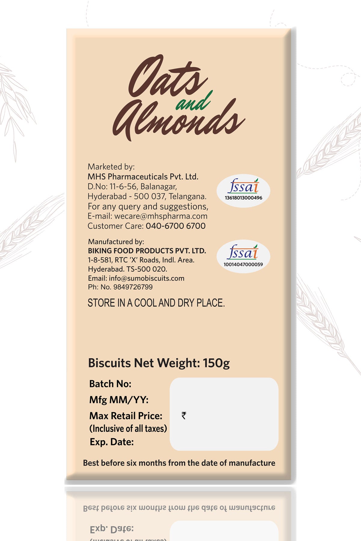 Eatrite Biscuits Oats & Almonds (150gm)