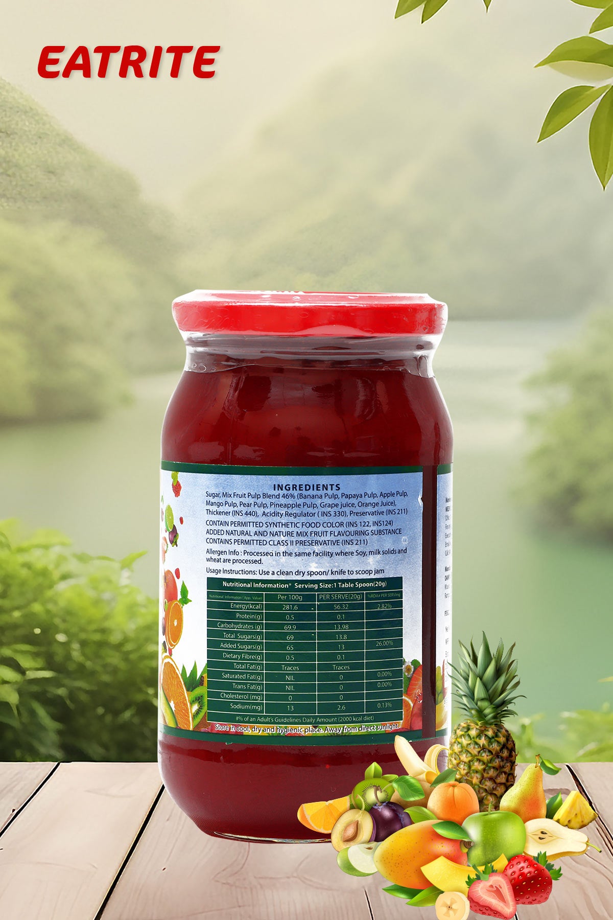 Eatrite Mixed Fruit Jam Jar (500gm)