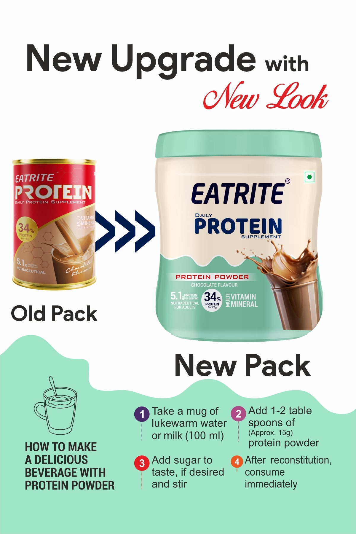 Eatrite Protein Chocolate Tin Powder (400gm)