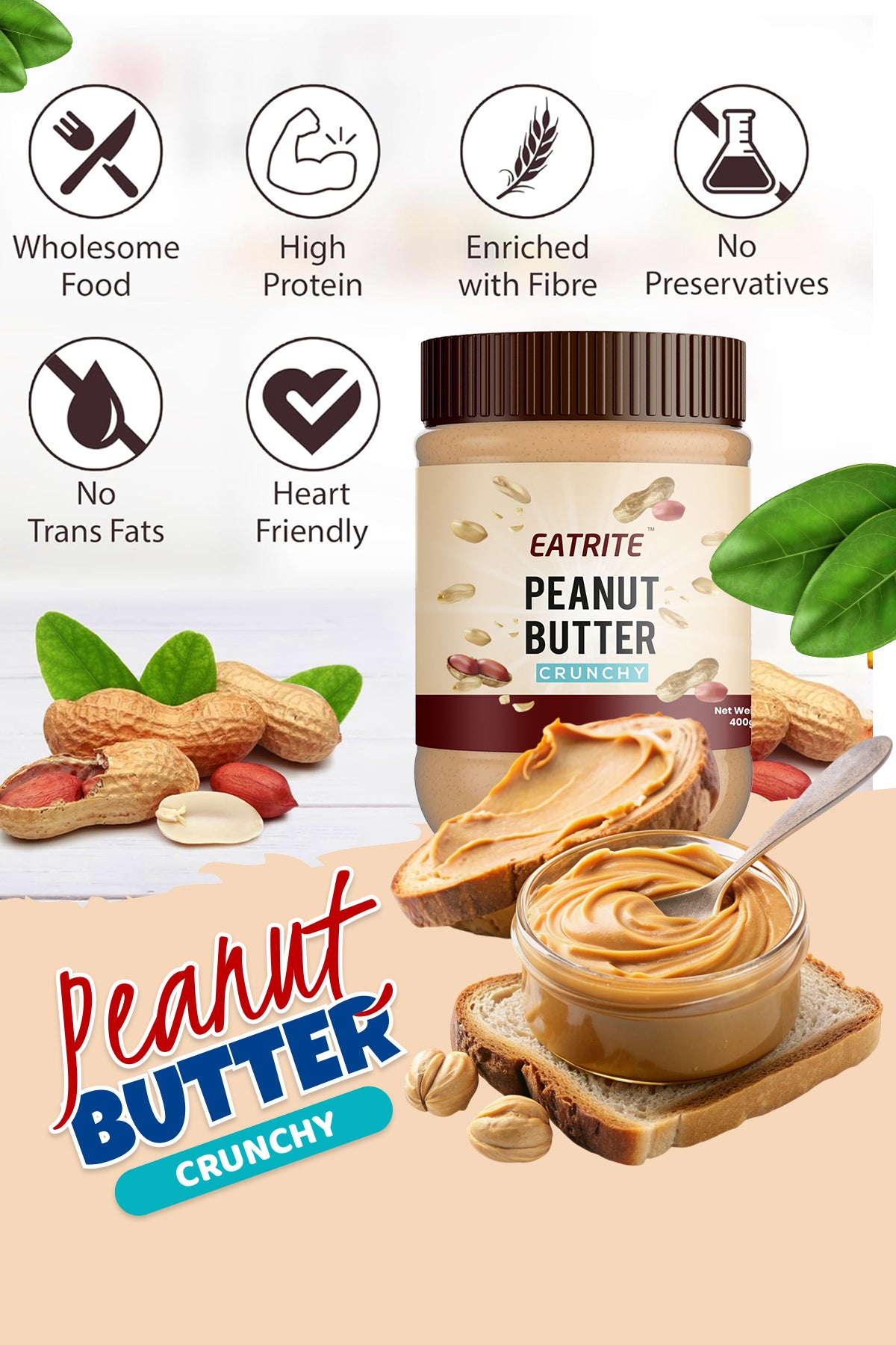 Eatrite Classic Crunchy Peanut Butter (400gm)