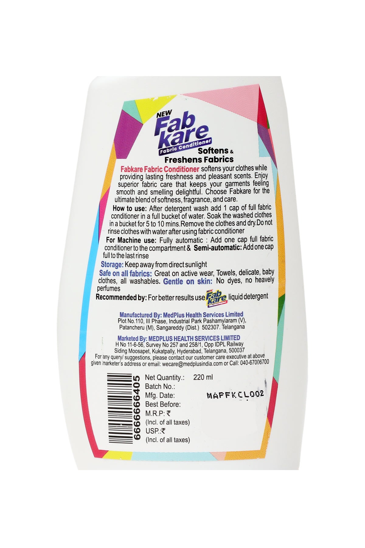 Fabkare Fabric Conditioner (220ml)