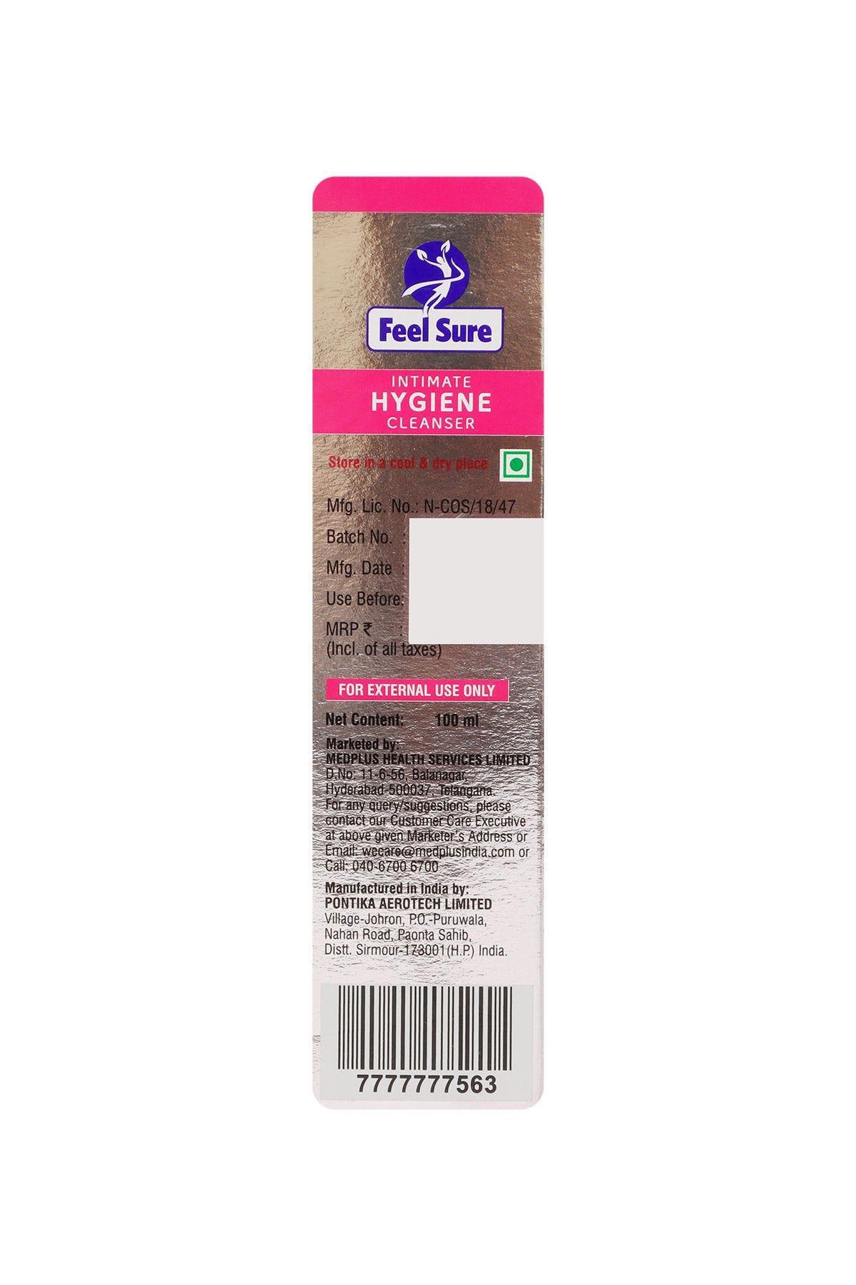 Feelsure Intimate Wash Liquid (100ml)