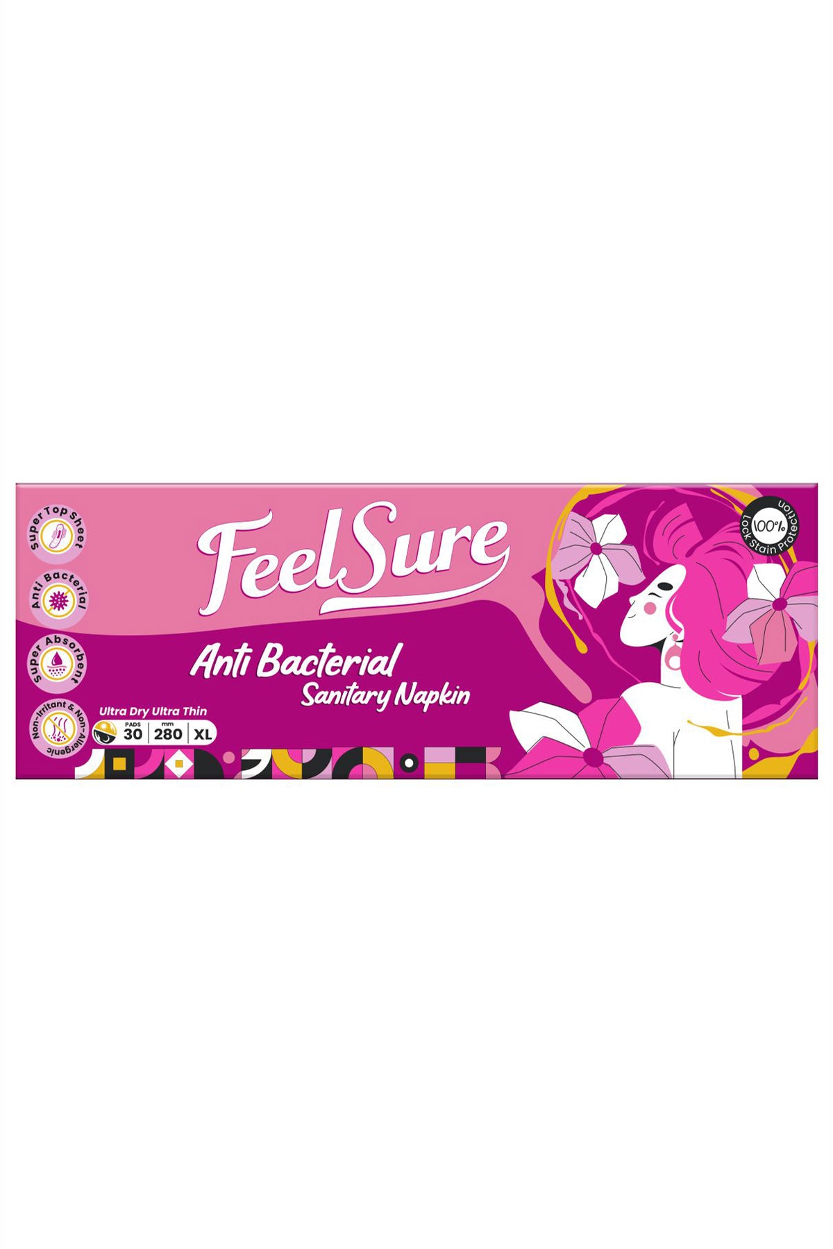 Feelsure Antibacterial Ultrathin Sanitary Napkins 30s