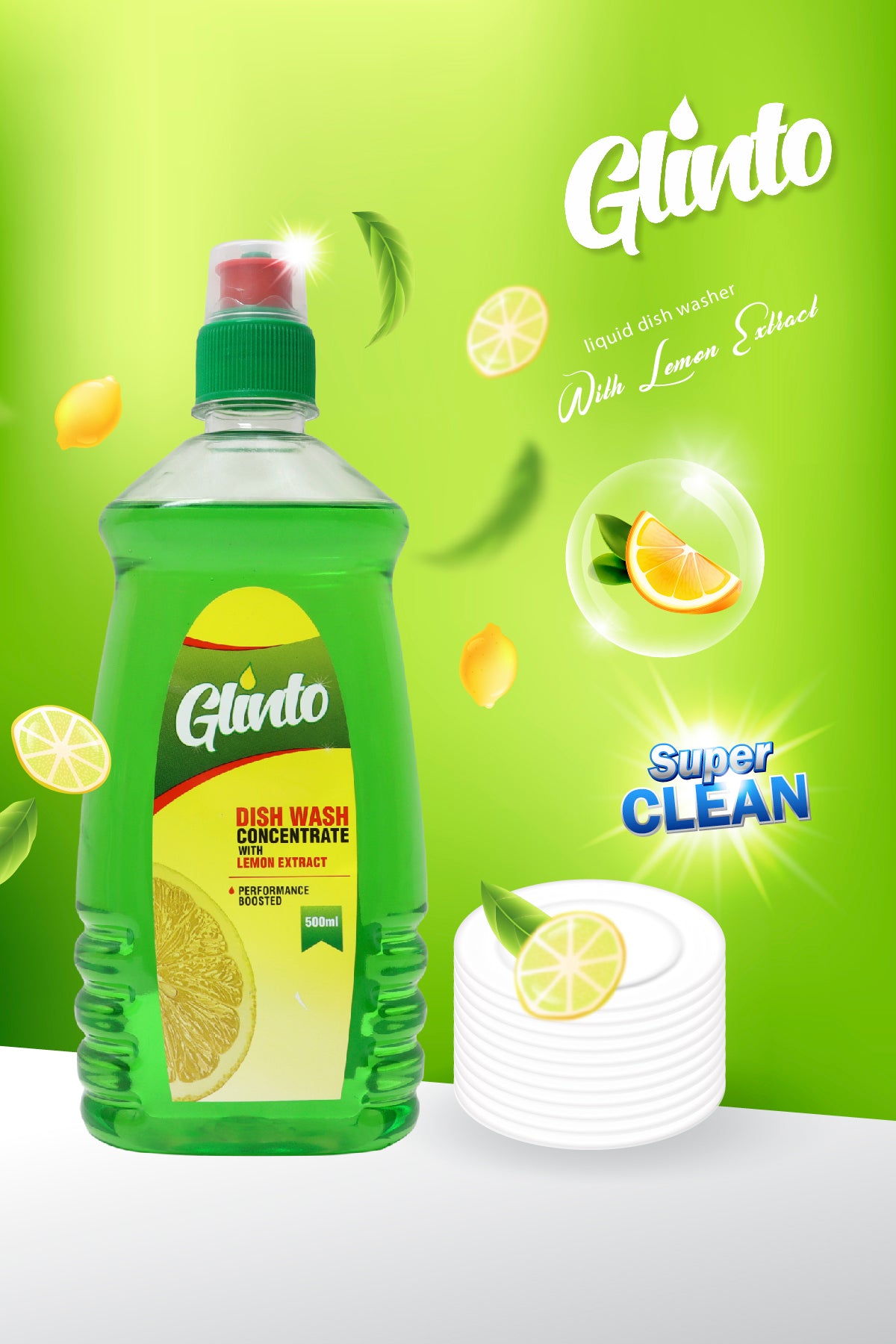 Glinto Dish Wash Liquid (500ml) - Normal