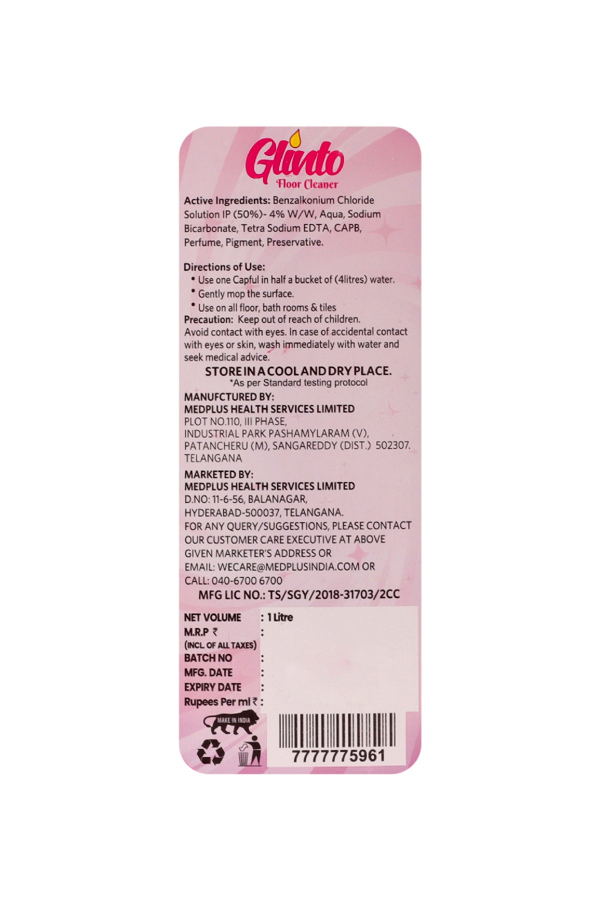 Glinto Floor Cleaner Floral (1 liter)