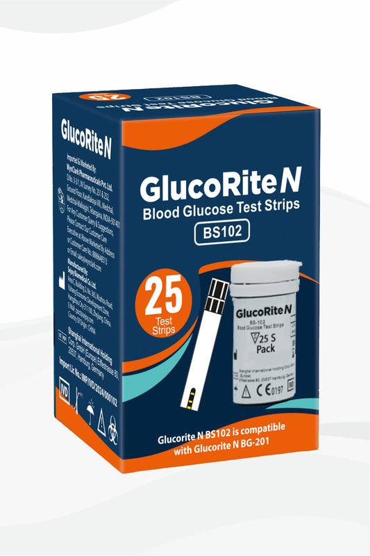 Glucorite N Blood Glucose Test Strips BS102 25s
