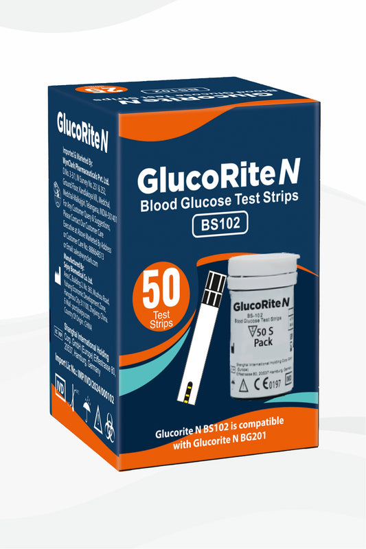 Glucorite N Blood Glucose Test Strips BS102 50s