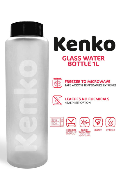 Kenko Glass Water Bottle (1 liter)