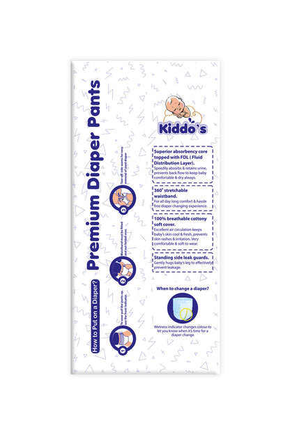 Kiddos Premium Baby Diaper Pants L 10s