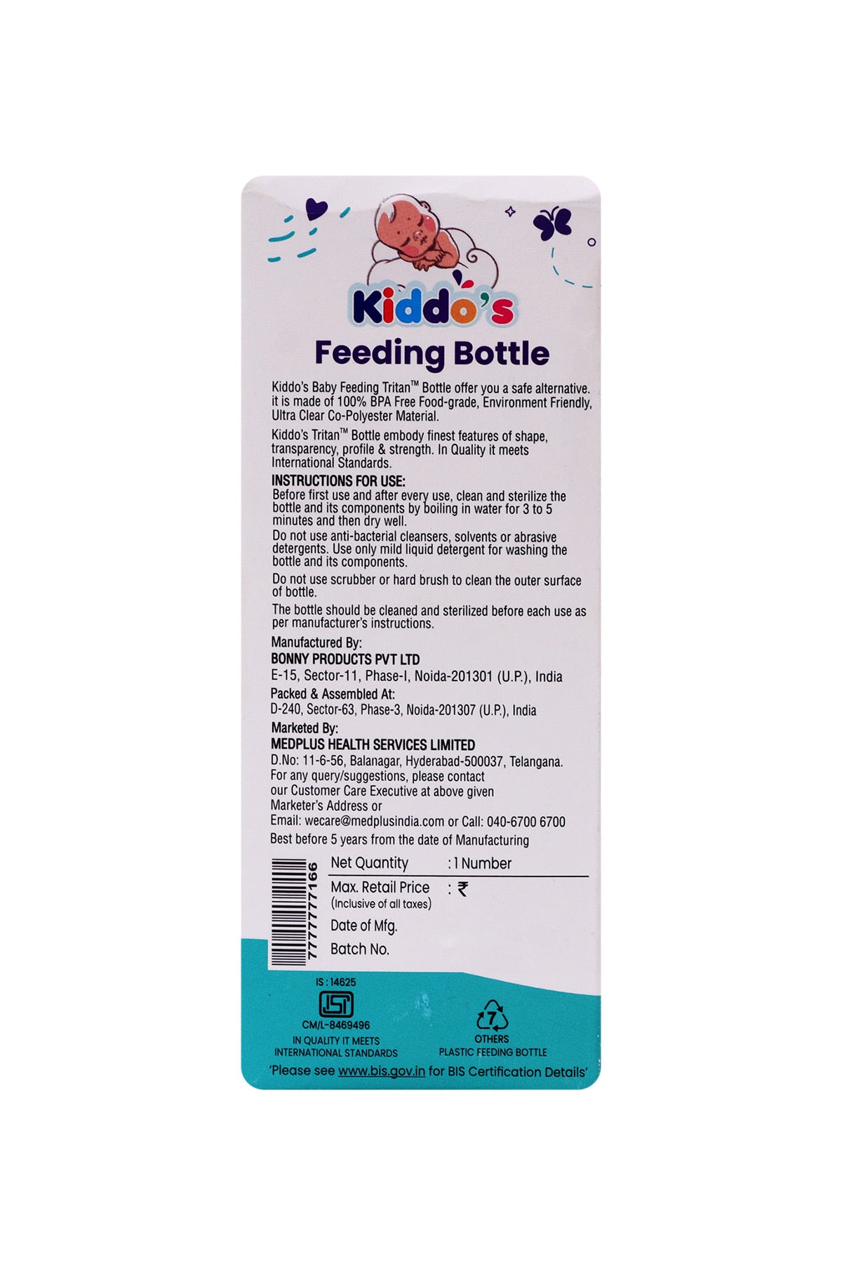 Kiddos Premium Feeding Bottle (150ml)