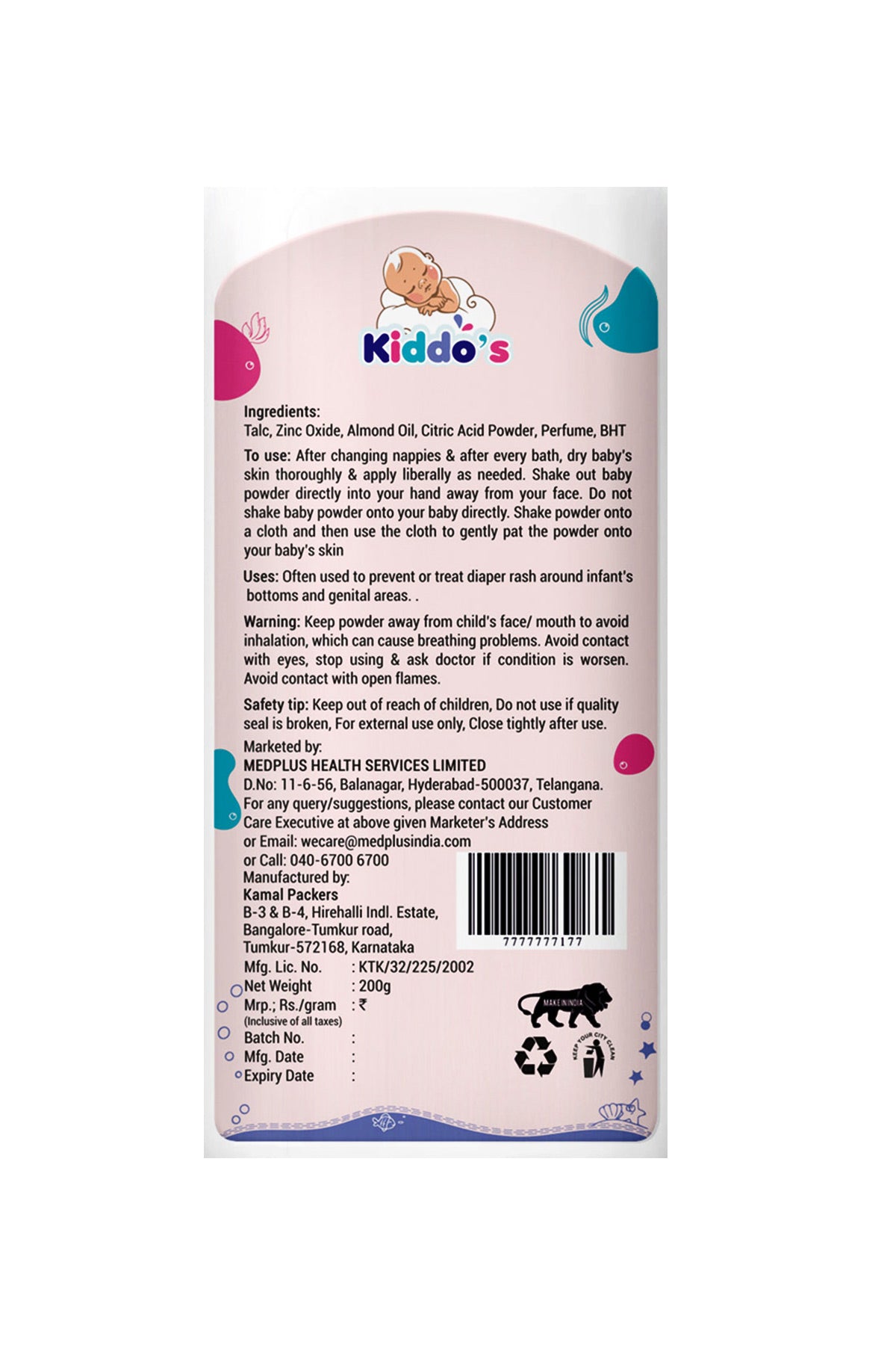 Kiddos Baby Powder (200gm)