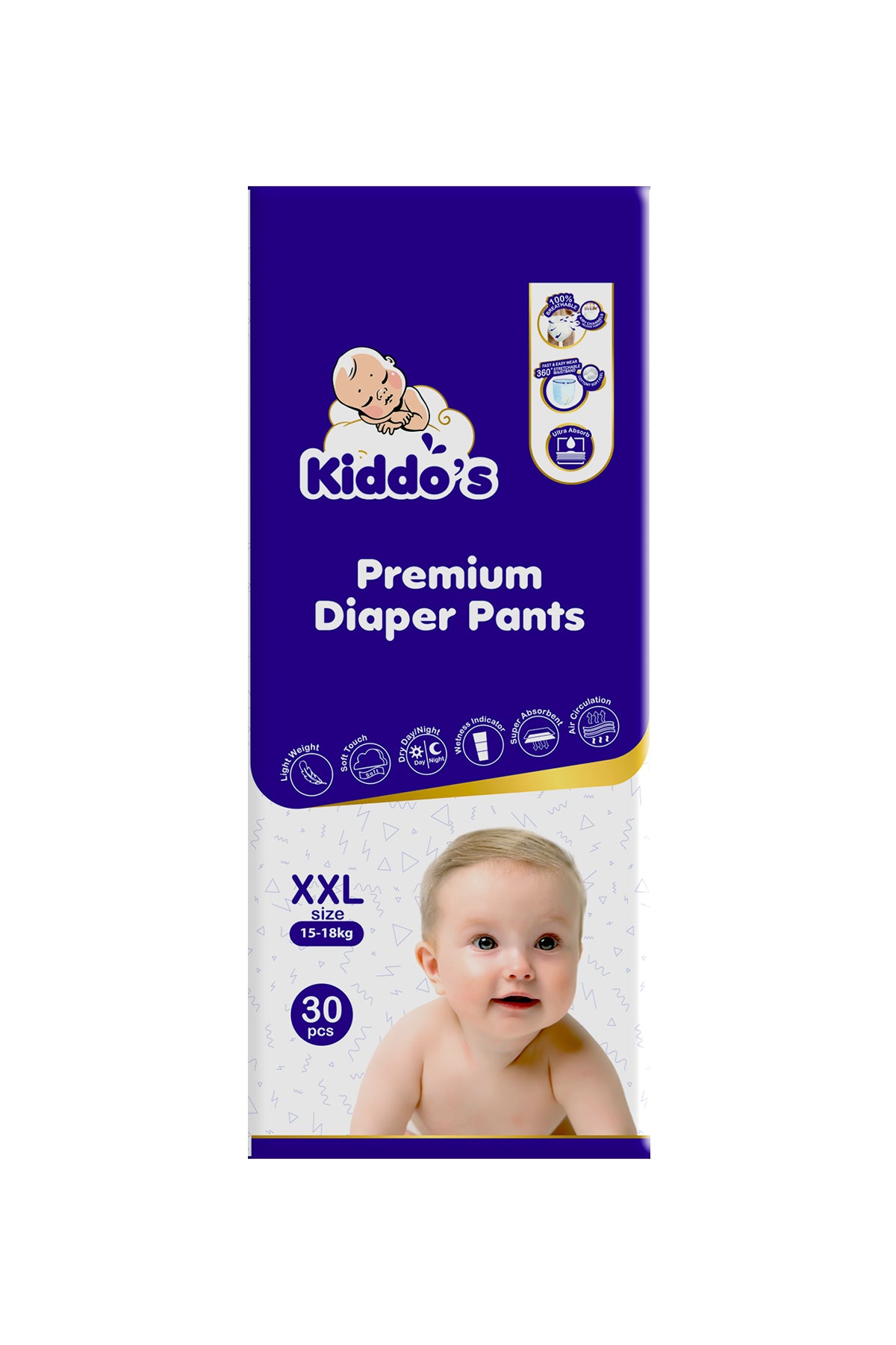 Kiddos Premium Baby Diaper Pants XXL 30s