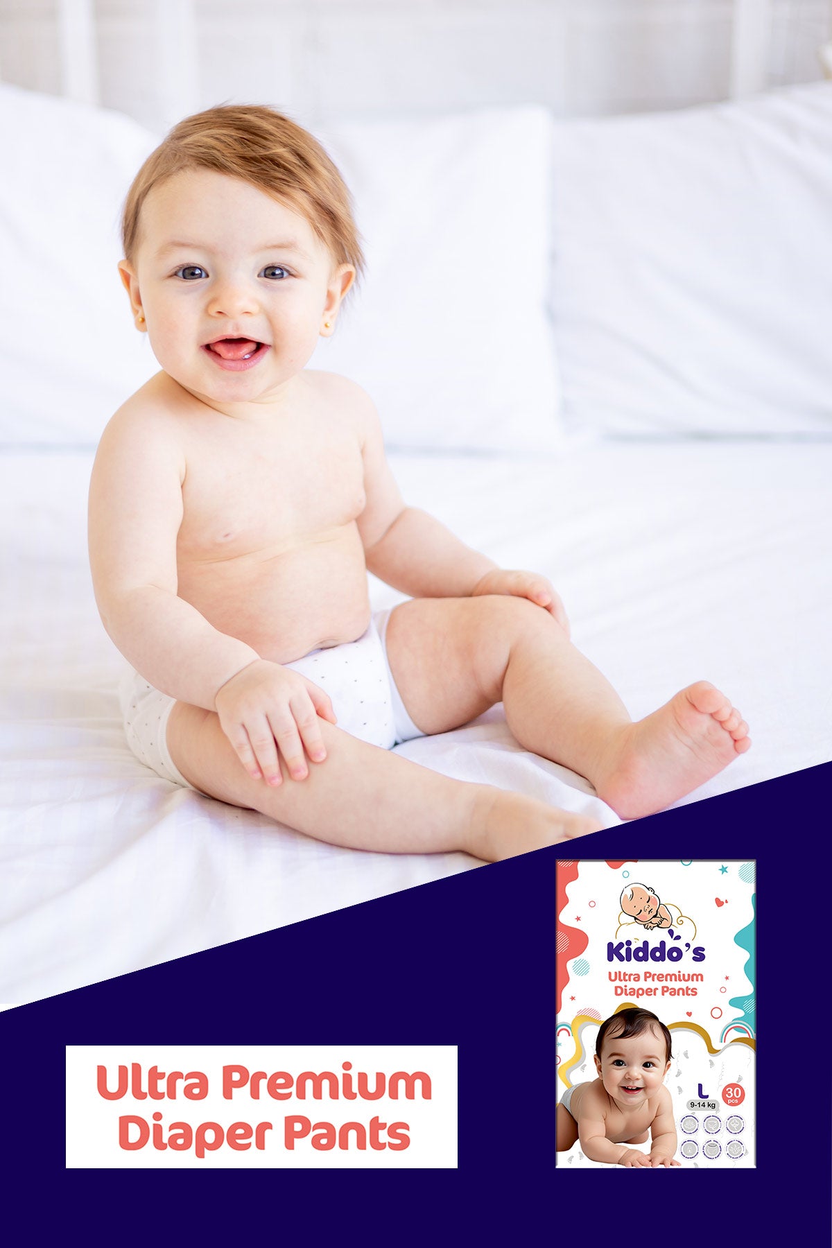 Kiddos Ultra Premium Baby Diaper Pants L 30s