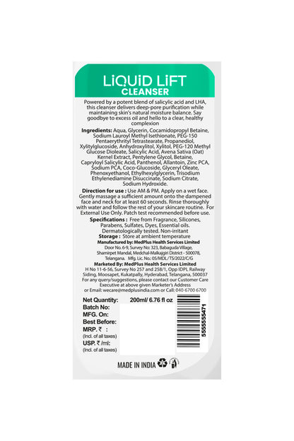 Liquid Lift Salicylic Acid + LHA 2% Cleanser (200ml)