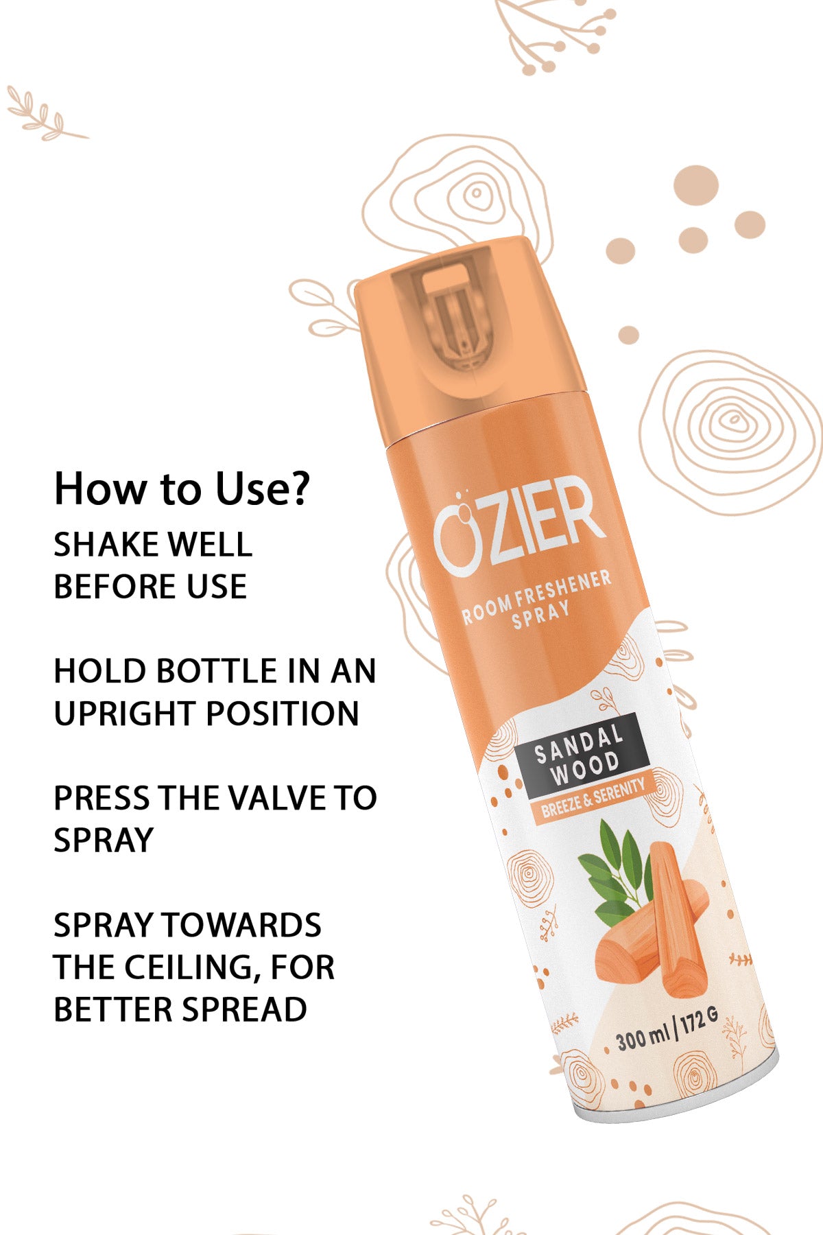 Ozier Room Freshener Sandal Spray (300ml)