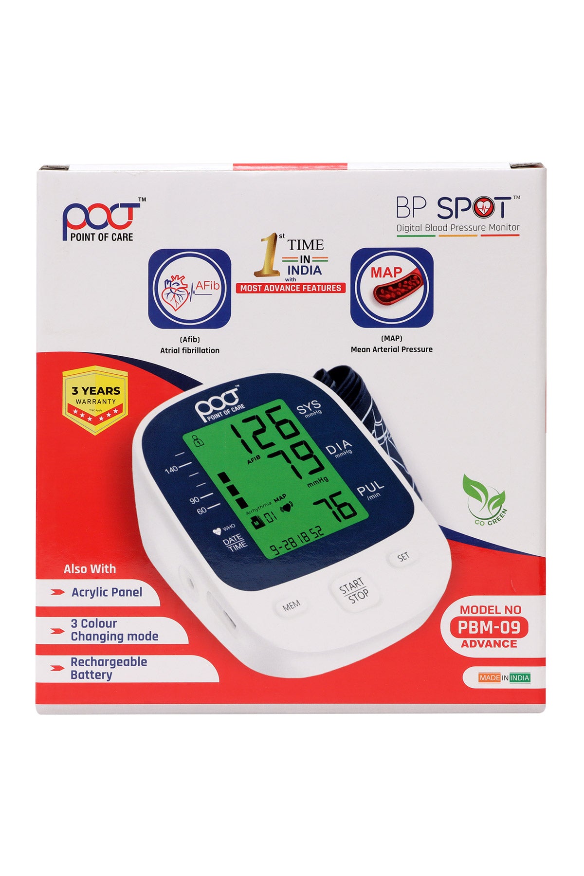 Pcot Monitor Poct Blood Pressure Monitor Model No Pbm 09 Advance – mavenspick