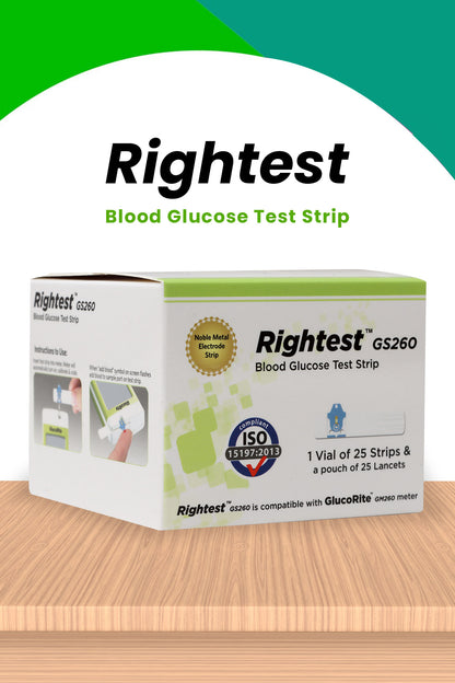 Rightest GS 260 Blood Glucose Test Strips Lancets (25s+25)