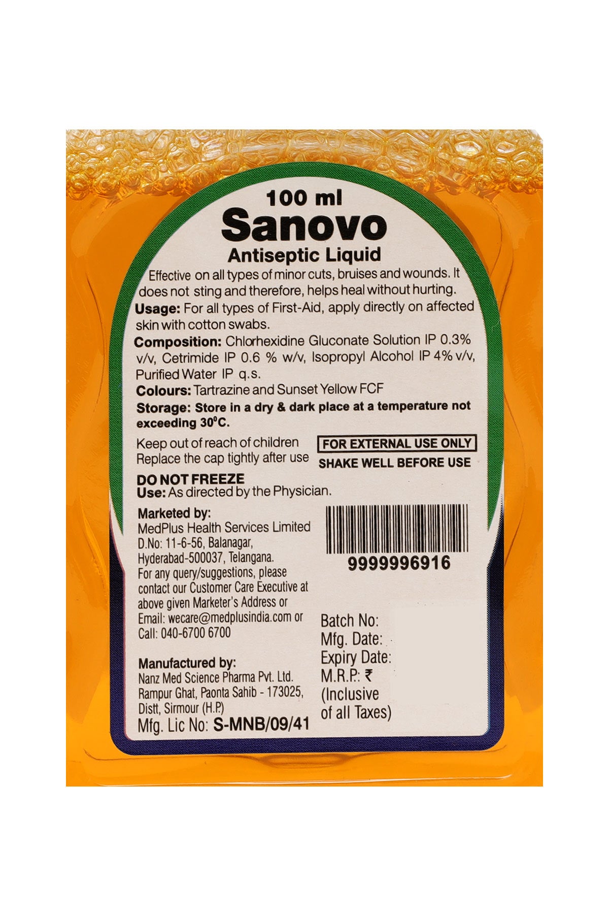 Sanovo Antiseptic Liquid (100ml)