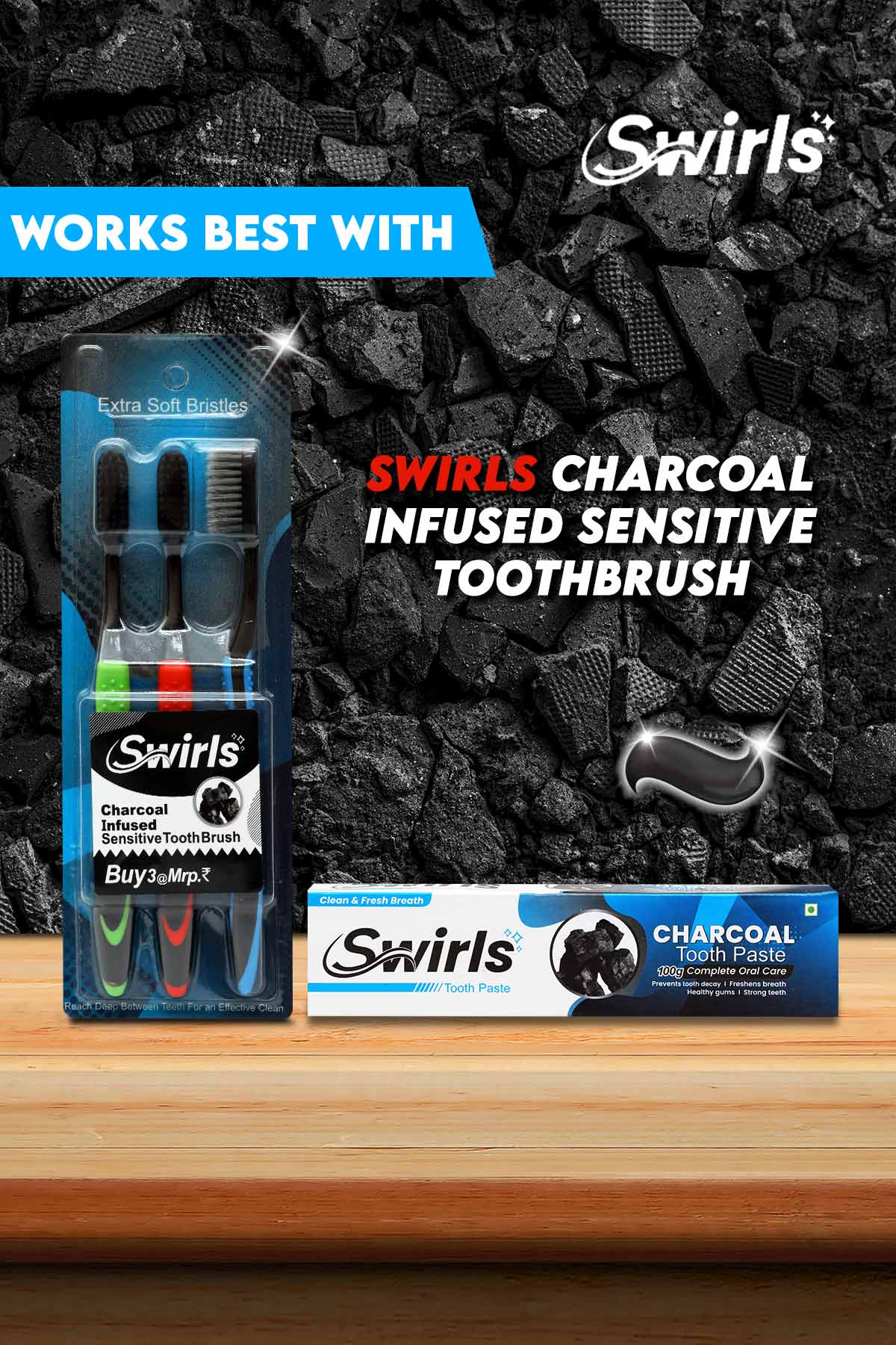 Swirls Charcoal Toothpaste (100gm)