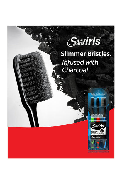 Swirls Charcoal Infused Sensitive 2+1 Tooth Brush