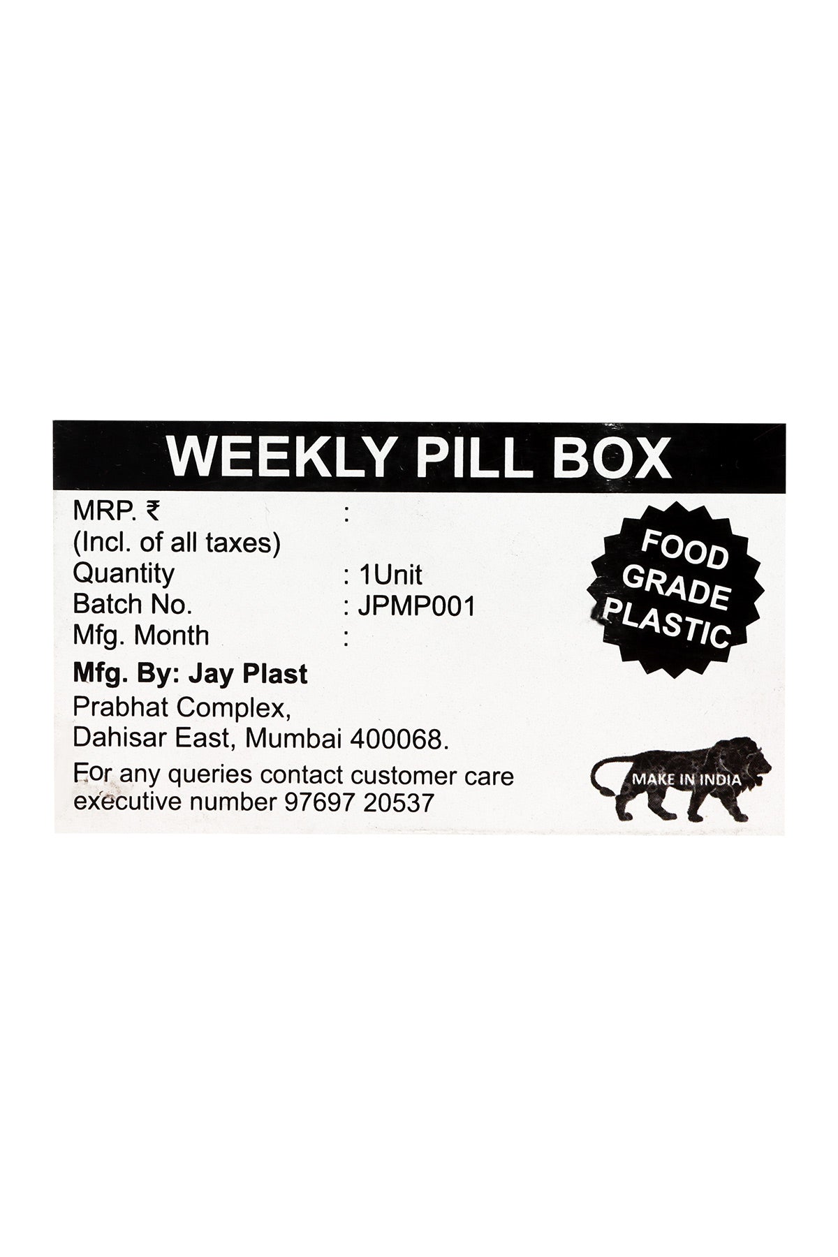 Weekly Pill Box