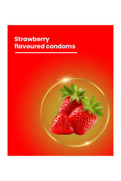 Xplore Strawberry Flavoured Dotted Condoms 12s