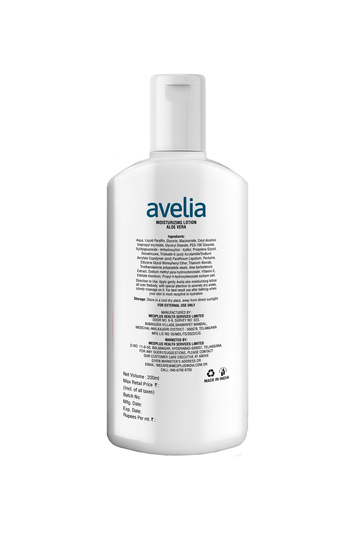 Avelia Ultimate Essence Aloe Vera Moisturizing  Lotion - AloeVera (200ml)